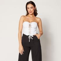 Blusa Cropped Ilhós Branco