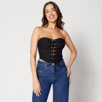 Blusa Cropped Ilhós Preto