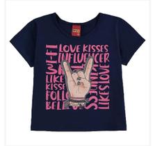 Blusa Cropped Infantil Feminino em Meia Malha Kyly Blusa Cropped Infantil Feminino em Meia Malha Kyly