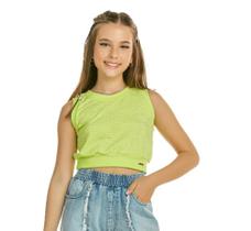 Blusa Cropped Infantil Juvenil Feminino com Strass Pinkx Verão Menina 232356