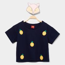 Blusa Cropped Infantil Kyly Abacaxi Menina