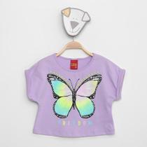 Blusa Cropped Infantil Kyly Borboleta Tie Dye Menina