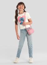 Blusa cropped infantil menina do Stitch Brandili