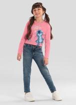 Blusa cropped infantil menina do Stitch Brandili