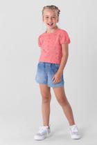 Blusa cropped infantil menina em malha Brandili Rosa Blusa cropped infantil menina em malha Brandili Rosa