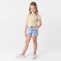 Blusa cropped infantil menina em malha Brandili