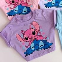 Blusa cropped infantil Personagens