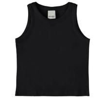 Blusa Cropped Infantil Verão Menina Preto - Malwee