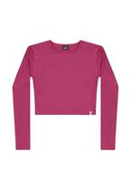 Blusa Cropped Juvenil em Ribana Canelada Gloss