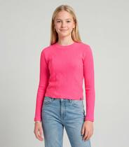 Blusa Cropped Juvenil Feminina Gola Alta Minty Rosa