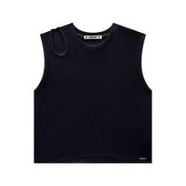 Blusa Cropped Juvenil Feminina Lilimoon em Canelado Mauí Preta