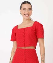 Blusa Cropped Laise Feminina Botões Marisa-16385