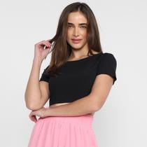 Blusa Cropped Lança Perfume Canelada Amarração Feminina