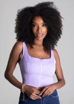 Blusa Cropped Lavanda Sawary Fashion