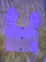 blusa cropped lilás