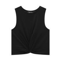 Blusa Cropped Lilimoon em Canelado na cor Preto