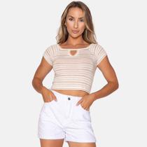 Blusa Cropped Listrado Alcinha Blusa Cropped Listrado Alcinha