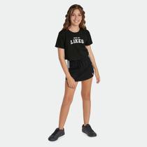 Blusa Cropped Manga Curta Malha Menina 1400043 Blusa Cropped Manga Curta Malha Menina 1400043
