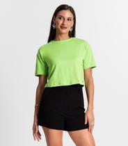 Blusa Cropped Manga Curta Rovitex Verde Blusa Cropped Manga Curta Rovitex Verde