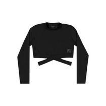 Blusa Cropped Manga Longa Elian Preto