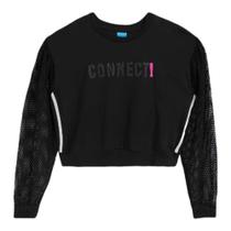 Blusa Cropped Manga Longa Malha Menina Hapier Marisol