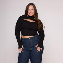Blusa Cropped manga Longa Vazado Dedal Blusa Cropped manga Longa Vazado Dedal