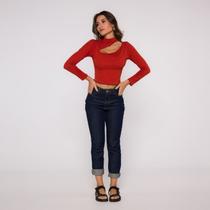 Blusa Cropped manga longa vazado lateral Blusa Cropped manga longa vazado lateral