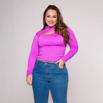 Blusa Cropped manga longa vazado lateral Blusa Cropped manga longa vazado lateral