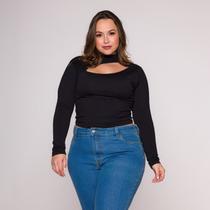 Blusa Cropped manga longa vazado lateral Blusa Cropped manga longa vazado lateral