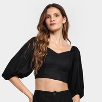 Blusa Cropped Mercatto Ombro a Ombro Feminina