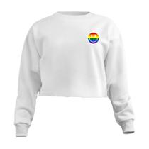 Blusa Cropped Moletom Lgbt Feminino Personalizado com Cintura Descosturada