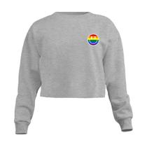 Blusa Cropped Moletom Lgbt Feminino Personalizado com Cintura Descosturada