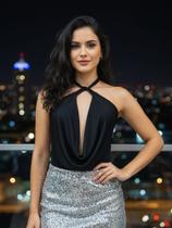 Blusa Cropped Multiforma Com Amarração Top Decote Frente Única Moda Gringa Suplex Premium Elegante Blusa Cropped Multiforma Com Amarração Top Decote Frente Única Moda Gringa Suplex Premium Elegante