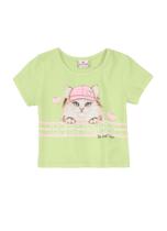 Blusa cropped neon infantil menina de gatinho Brandili Verde Blusa cropped neon infantil menina de gatinho Brandili Verde
