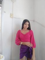 Blusa cropped pink 3/4 - Km acessórios