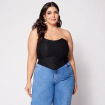 Blusa Cropped Plus Morcego Corset com Bojo Blusa Cropped Plus Morcego Corset com Bojo