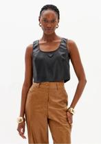 Blusa Cropped Pu Com Zíper Lança Perfume 502BL009020 escolha Virginia