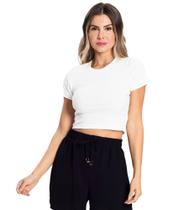 Blusa Cropped Ribana Básica Rovitex Bege - Rovitex Básicos Blusa Cropped Ribana Básica Rovitex Bege - Rovitex Básicos