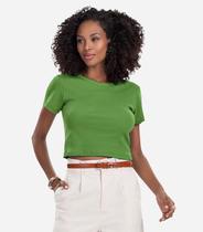 Blusa Cropped Ribana Básica Rovitex Verde Blusa Cropped Ribana Básica Rovitex Verde