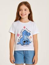 Blusa Cropped Stitch Infantil Para Menina - BRANCO Blusa Cropped Stitch Infantil Para Menina - BRANCO