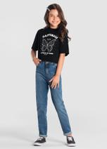 Blusa Cropped Teen Menina Borboletas Malha Preto Brandili Blusa Cropped Teen Menina Borboletas Malha Preto Brandili