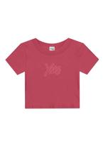 Blusa cropped teen menina com bordado Brandili Young