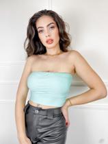 Blusa Cropped top faixa com bojo moda gringa feminina moda verão