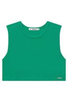 Blusa Cropped Top Roupa Infantil Menina Tecido Canelado Casual Confortável Gola Redonda Lilimoon