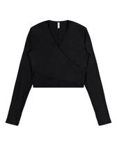 Blusa Cropped Transpassado canelado - Cereja Rosa Ref.72972