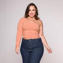 Blusa Cropped Um Ombro Só Manga Longa Blusa Cropped Um Ombro Só Manga Longa