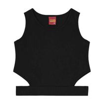 Blusa Cropped Verde e Preto 1000483 Kyly