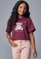 Blusa Cropped Vinho Lucky Menina Lilimoon