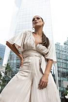 Blusa Cropped Viscose com Faixa - Areia Blusa Cropped Viscose com Faixa - Areia