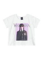 Blusa cropped Wandinha infantil menina em malha Brandili Blusa cropped Wandinha infantil menina em malha Brandili